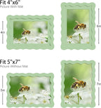 5x7 Picture Frame with Mat for 4x6, Wavy Edge Wooden Real Glass Photo Frame for - Image 3