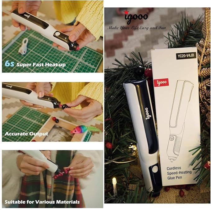 Cordless Glue Pen, Mini Hot Glue Gun, 6s Preheat, Automatic Glue Stick Feeding - Image 3