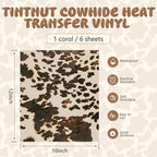 Tintnut Beige Cowhide Heat Transfer Vinyl, easy cut & weed, stretch washable - Image 2