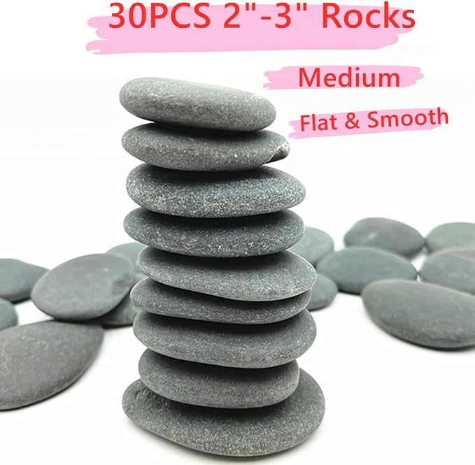 Lifetop 30PCS Painting Rocks, Decoration, Natural River Rocks - Image 3