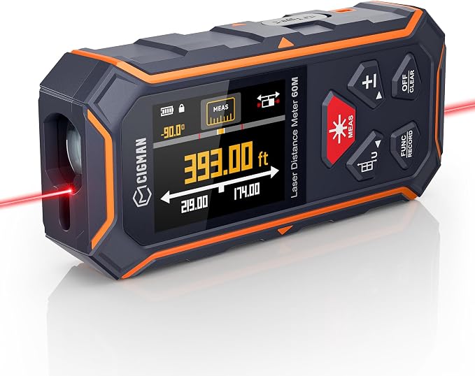 Dual Laser Measuring Tool, CIGMAN 393Ft Bilateral Laser Measurement Tool Color by CIGMAN