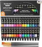 Shuttle Art Acrylic Paint Set, 30 x12ml Tubes Artist Quality Non Toxic Rich by ShuttleArt