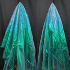 Blackish Green 3.3 Yard Long Iridescent Organza Fabric - Image 7