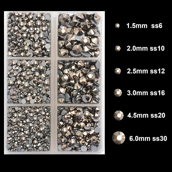 4000Pcs Mixed Size Hot Fix Round Crystals Gems Glass Stones Hotfix Flat Back - Image 3