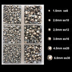 4000Pcs Mixed Size Hot Fix Round Crystals Gems Glass Stones Hotfix Flat Back - Image 3