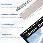 4 Pack Small Sketch Books, 5.5 x 8.5 Inch Mini Sketchbook, 68lb/100gsm Spiral - Image 2