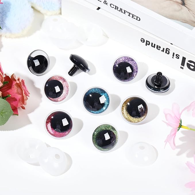 MUCUNNIA 96pcs 25mm 3D Glitter Safety Eyes - Image 7