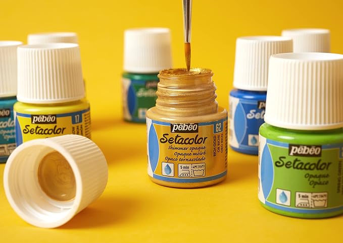 PEBEO 295-060 Setacolor Opaque Fabric Paint 45-Milliliter Bottle, Shimmer Silver - Image 5