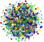Rainbow Glass Stones, 1Lb/460g Irregular Sea Glass Pebbles Non-Toxic Artificial by WAYBER
