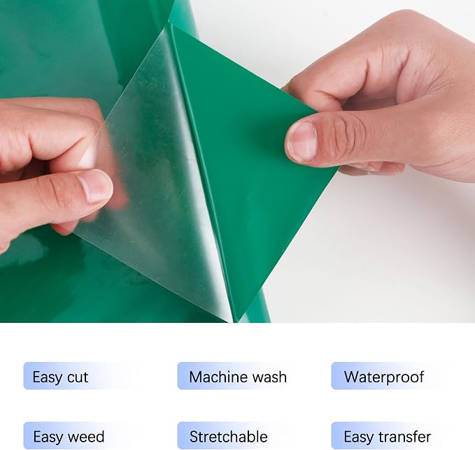 RENLITONG Green Iron on Vinyl 12Inch by 13ft Roll Heat Transfer Vinyl - Image 2
