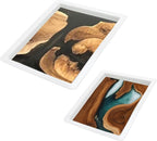 2Pcs Large Reusable Epoxy Resin Table Mold 15.7x15.7x3 inch 11.8x11.8x3 inch by ModWgGuo