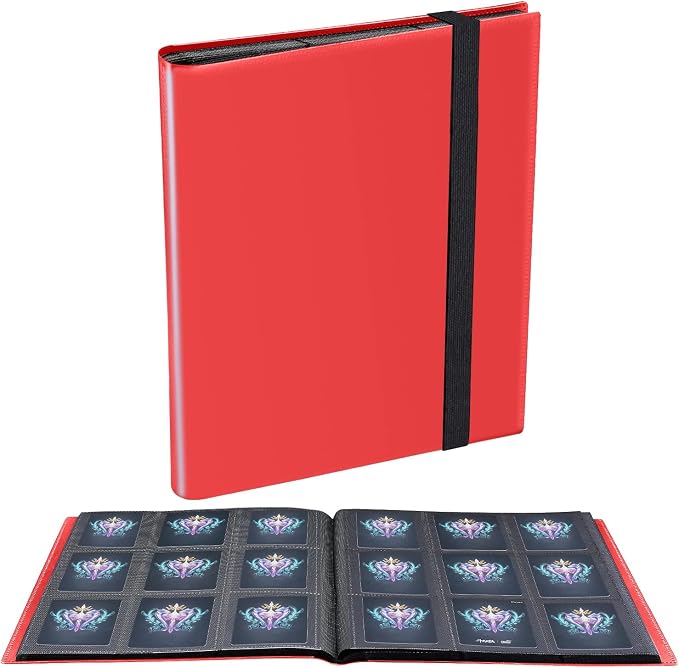 Upgraded 9 Pockets Trading Card Collection Binder, 360 Book Holder Album by JIQEZNL