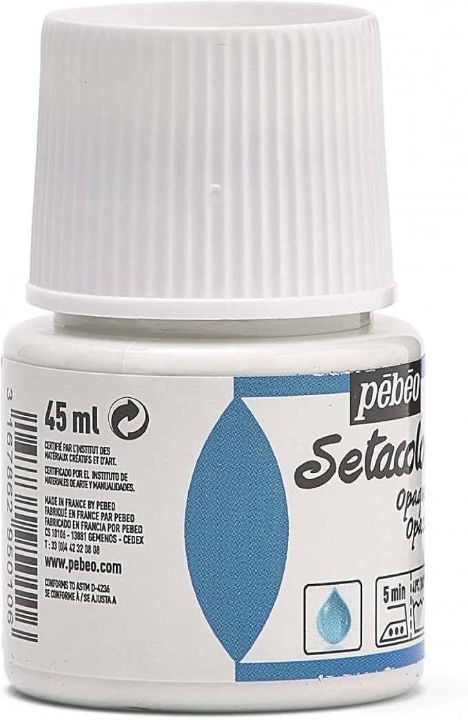 Pebeo 295-010 Setacolor Opaque Fabric Paint 45-Milliliter Bottle, Titanium - Image 4