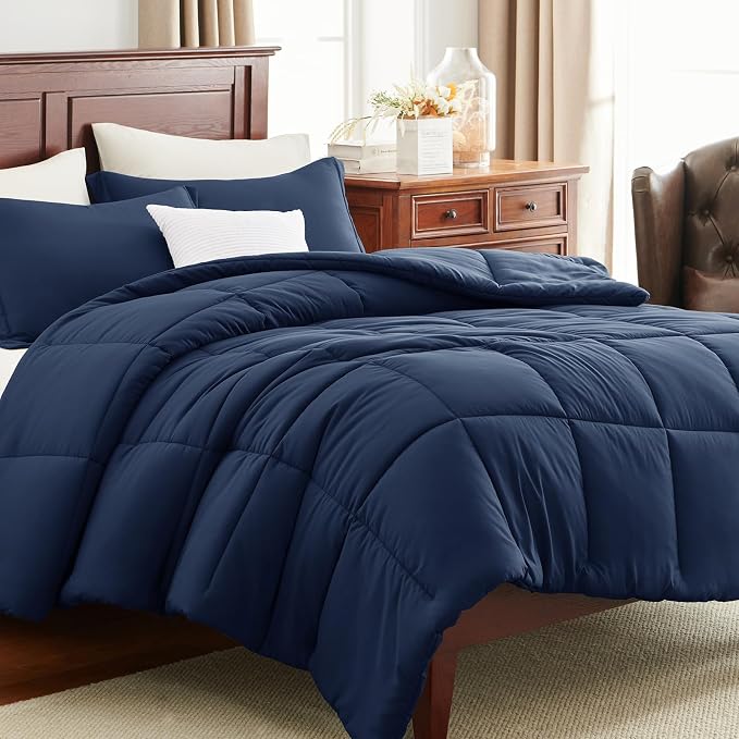 CozyLux Twin/Twin XL Comforter Set Navy Blue - Image 8