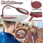 10X Magnifying Glass with Light and Stand, 5 Color Modes Stepless Dimmable LED - Image 4
