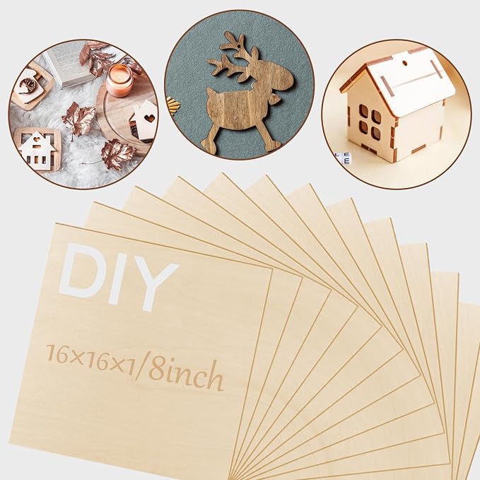 48 Pcs Basswood Sheets Plywood, School DIY Projects, CNC Cutting, Wood Burning - Image 3
