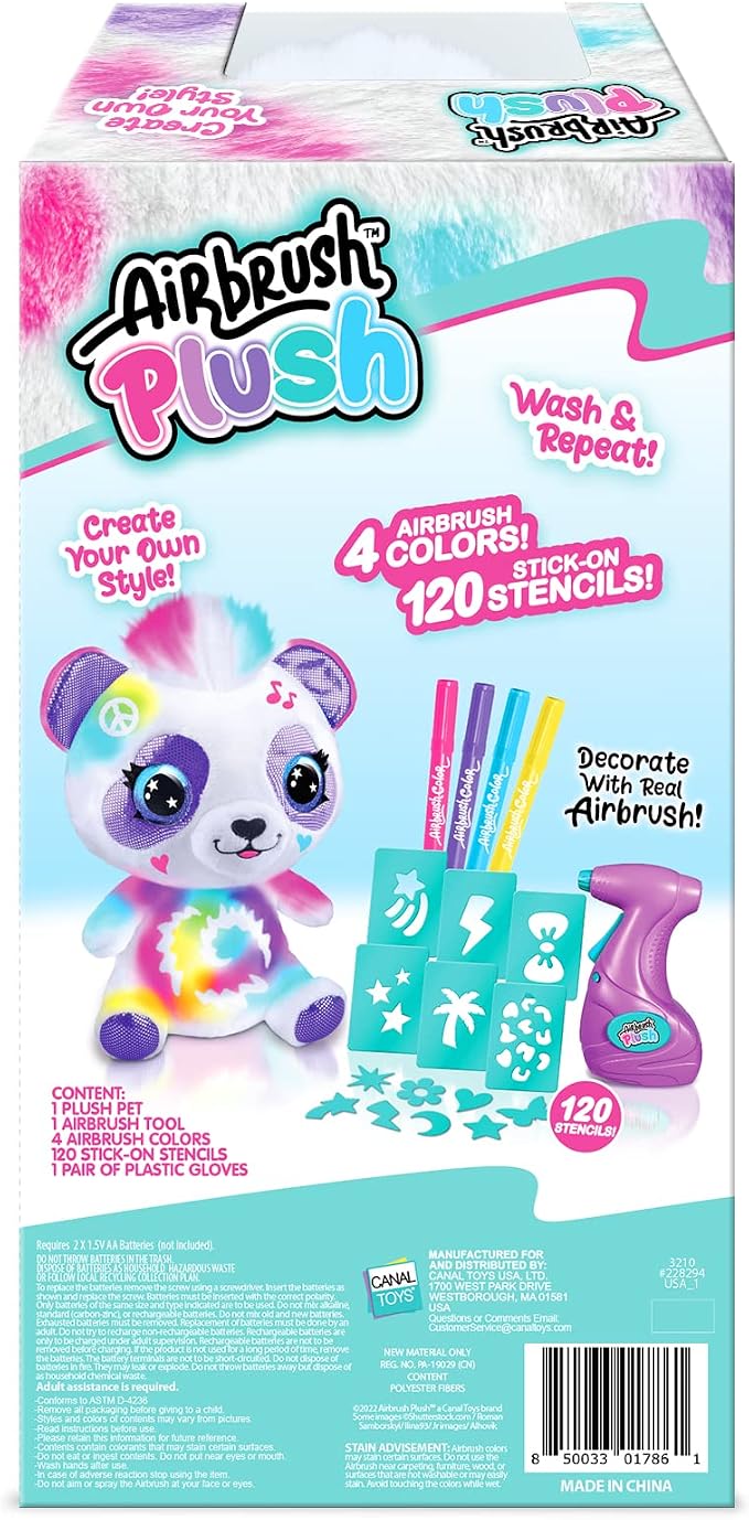 Canal Toys Personalize Airbrush Plush Large Panda! Decorate, Repeat! Customize - Image 4