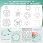 Cinnvoice 612 Pcs Patchwork Paper EPP English Piecing Supplies 12 Shapes - Image 3