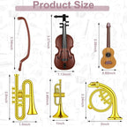 Civaner 24 Pcs Dollhouse Musical Instruments Christmas Miniature Violin Piano - Image 6