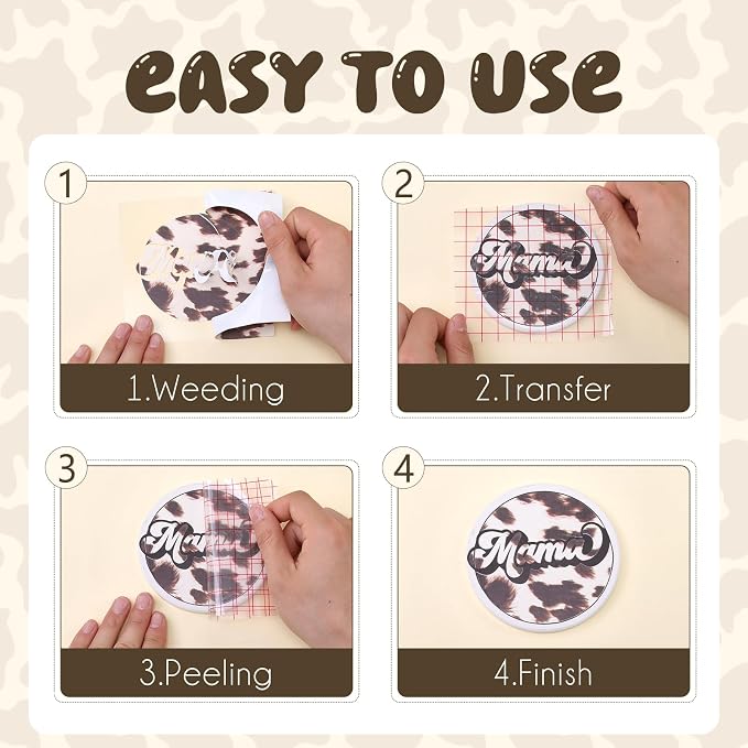 Tintnut Cow Print Permanent Vinyl 8 Sheets 12x10in Permanent Adhesive Vinyl | - Image 3