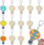RattanView 24 Pcs Hot Air Balloon Craft Color Your Own Keychains DIY Craft by RattanView