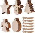 50 Pcs Unfinished Paintable Blank Wooden Christmas Festival Decoration Ornaments by Tmflexe