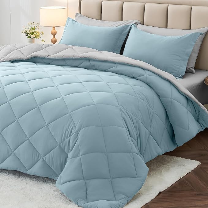 MUXHOMO 7 Pieces California King Comforter Set, Reversible Bed in a Bag Cal by MUXHOMO