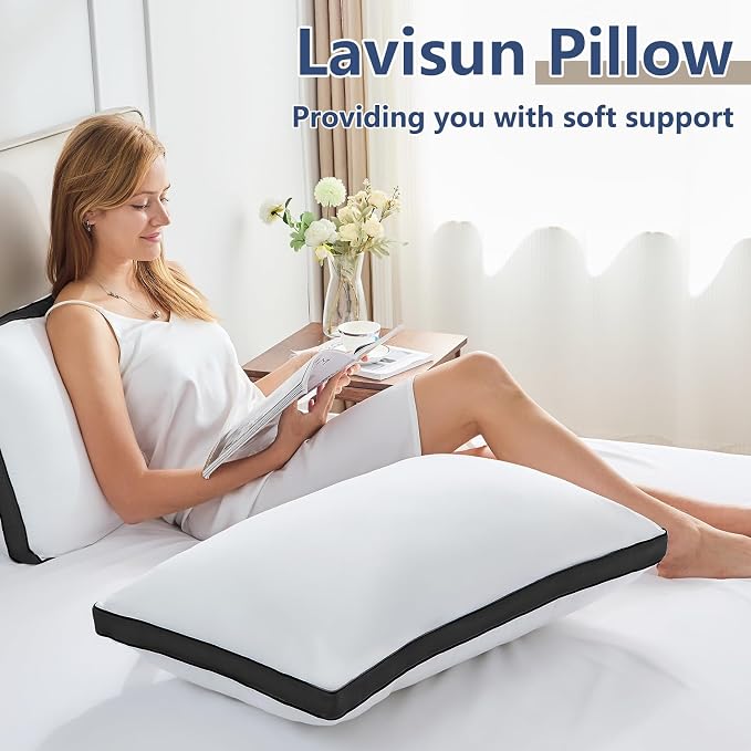 CozyLux Pillows Queen Size Set of 2, Soft and Supportive 3D Down Alternative - Image 8
