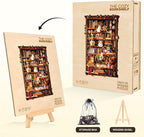 Animal Cozy Bookshelf Puzzles Adults Gifts Wooden 80 Pieces 8.5 * 5.3in - Image 5