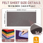 Soft Felt Fabric Sheet 18" x 36", 1.6mm Acrylic Craft Felt, Dark Gray | Soft - Image 3