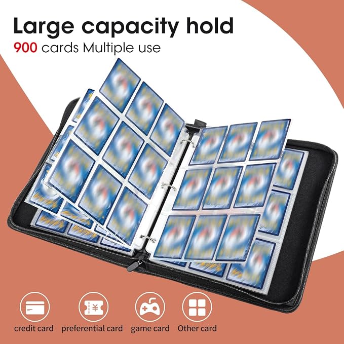 Sparkly Trading Card Binder 9-Pocket Zippered - Image 5