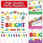 100PCS Back To School Decorations School Season Supplies Paper Plates Napkins - Image 4
