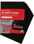 BAI Embroidery Foam 12x16 Inch, 3mm 3D Puff Foam, 10 Sheets Black | Ideal by BAIEmbroideryMachine