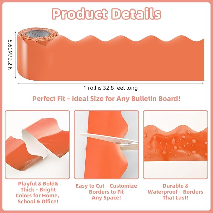6 Rolls 196.8 Ft Fall Bulletin Board Borders - Image 4