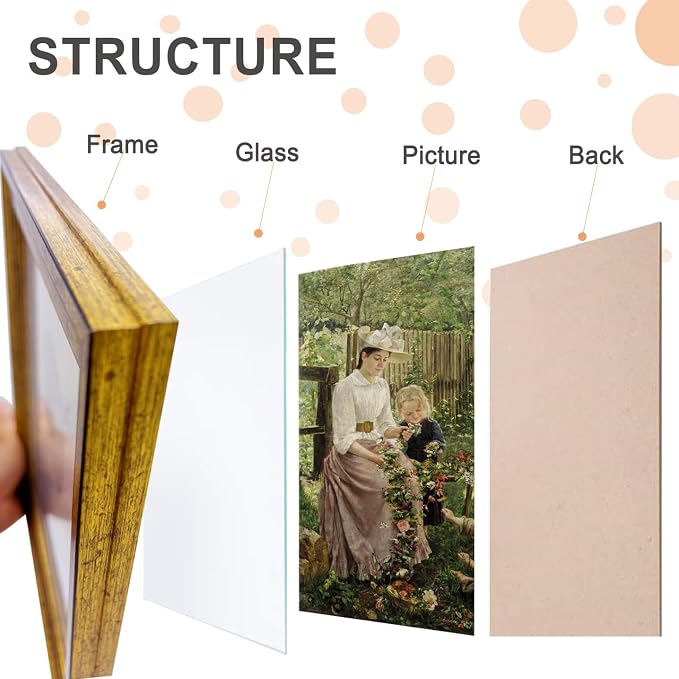 11x17 Picture Frame with Real Glass set of 2-Vintage Frames - Image 3