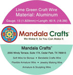 Mandala Crafts 13 Gauge Lime Green Anodized Aluminum Craft Wire, 60 FT | Colored - Image 3
