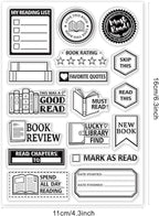 GLOBLELAND Book Reading Label Clear Stamps Mini Art Label Silicone Clear Stamp - Image 7