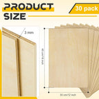 Juexica 30 Pcs 12" X 18" X 1/8" Basswood Craft Sheets 3mm Plywood Board Wood - Image 2