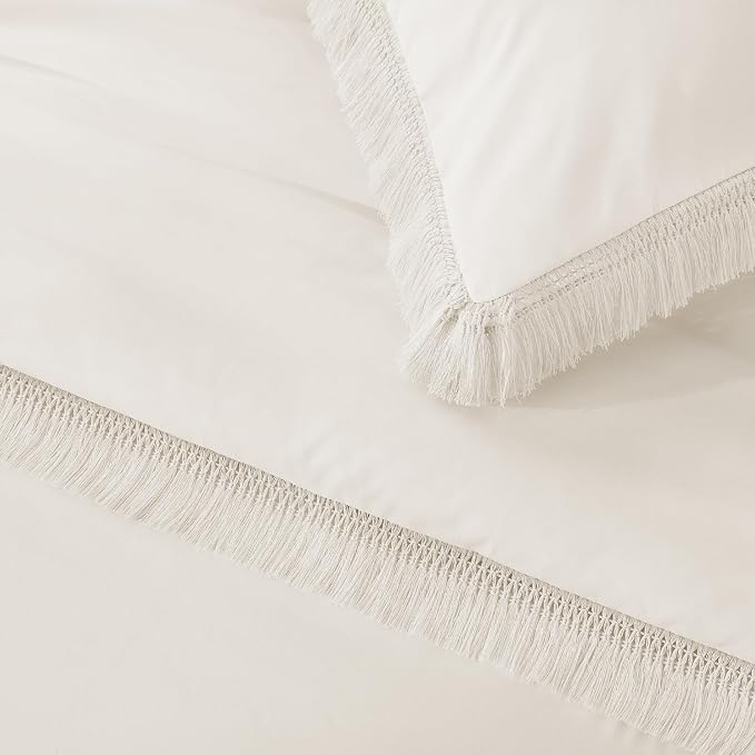 Andency Comforter Oversized King Beige 120x98, 3 Pieces Boho Winter Lightweight - Image 9