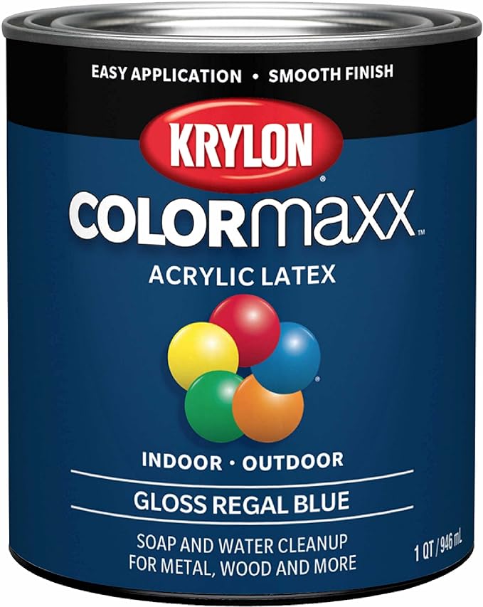 Krylon ColorMaxx Gloss Interior/Exterior Acrylic Latex Paint, Regal Blue by Krylon%C2%AE