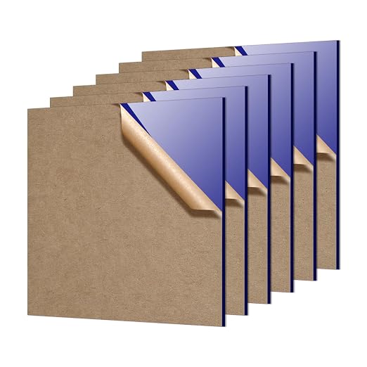 Gute 6Pcs Cast Acrylic Sheet, Acrylic Sheet Opaque Plastic Sheet 8 x 8 Inch - Image 2