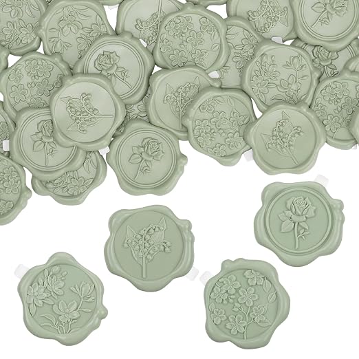 60Pcs Wax Seal Stickers, Wedding Invitation Envelope Seal Stickers Adhesive by WSICSE