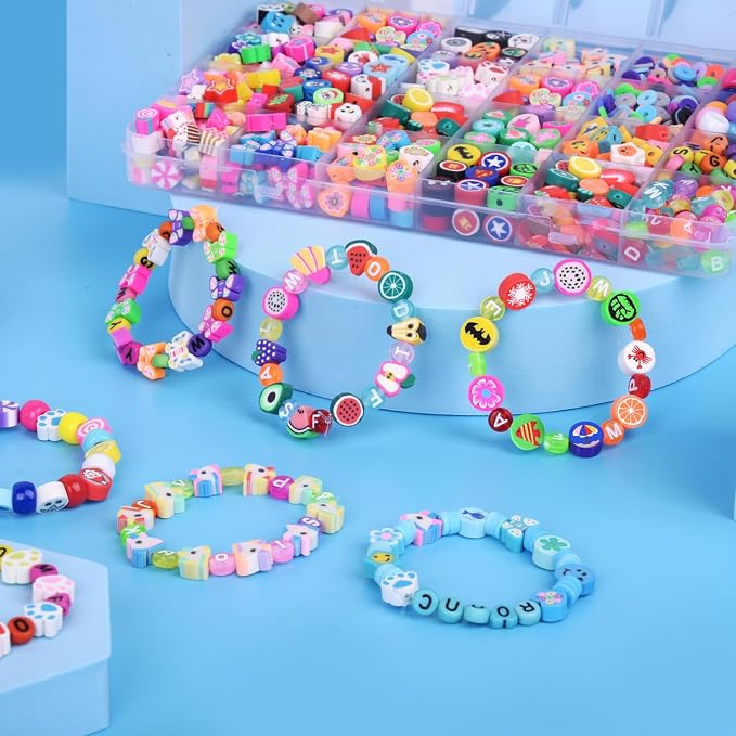 BBita 2480pcs Acrylic Bear Polymer Clay Beads Charms - Image 7