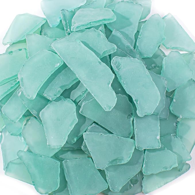 Keedolla 40oz Sea Glass Pieces for Crafts, Crushed Seaglass Pieces Bulk Flat by Keedolla