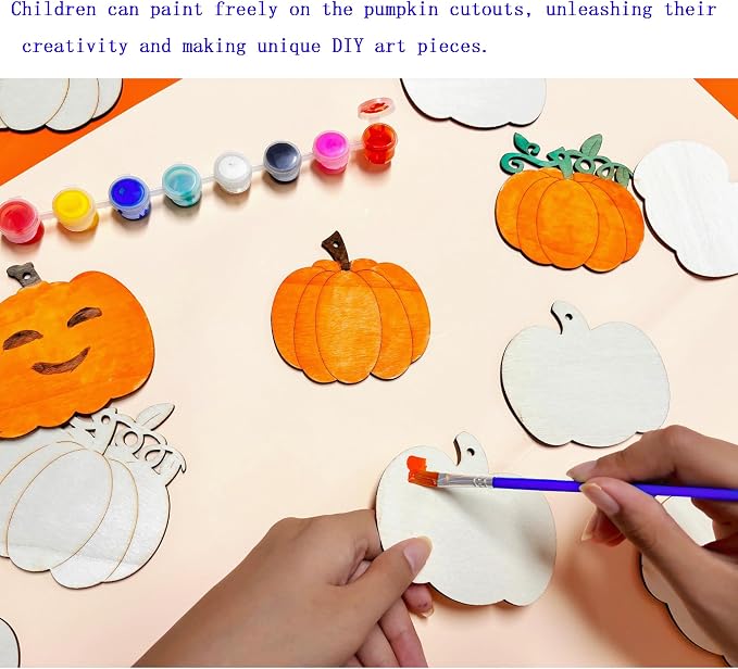 48PCS Unfinished Wood Pumpkin Cutouts - Image 3