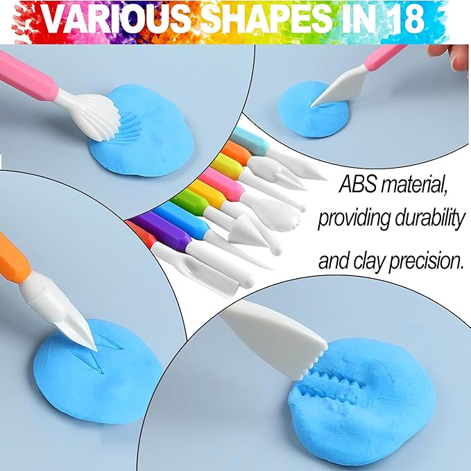 LINPHCEY Air Dry Clay Tools for Kids Ages 8+ Pottery Clay Tool Kit Plastic Clay - Image 5