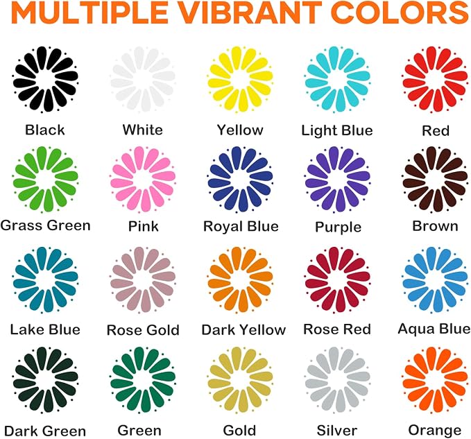HTVRONT HTV Heat Transfer Vinyl Bundle, 20 Pack HTV, Iron on Vinyl, - Image 2