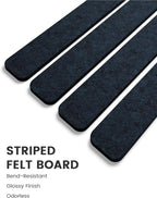 Fluxynara Cork Board Alternative Felt Strip Board 8-Pack 13"x2", Office Pin - Image 3
