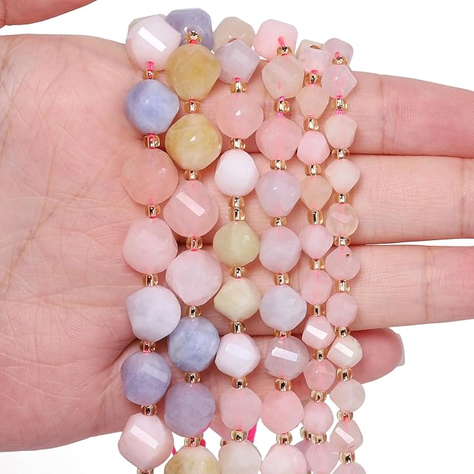 34pcs Natural Morganite Stone Beads - Image 4