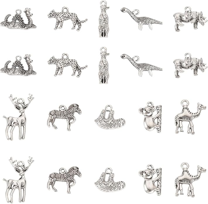 Craftdady Tibetan Style Antique Silver Alloy Pendants Cute Metal Dangle Charms - Image 8